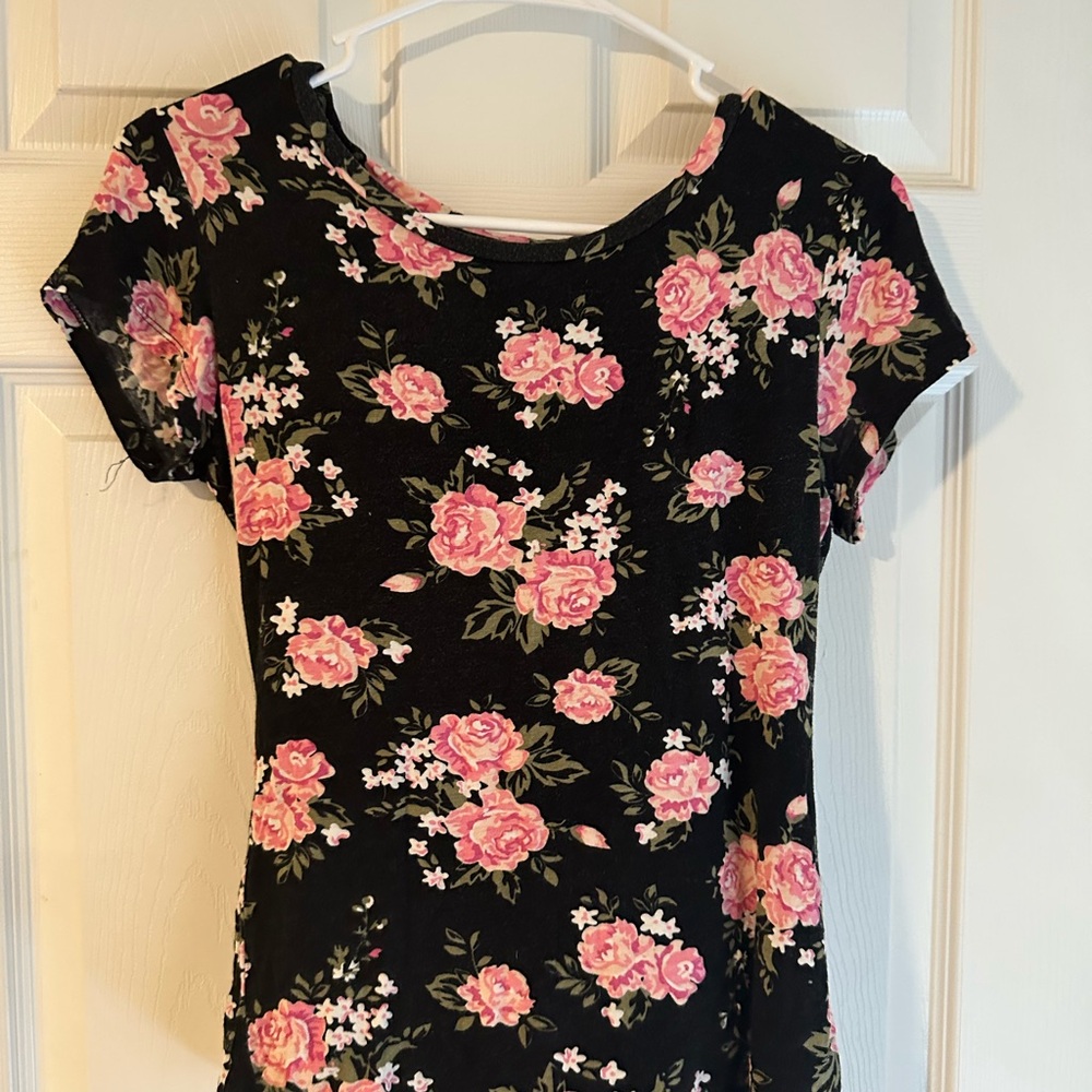 BONGO Black and Pink Fitted Short Sleeve Tee